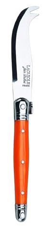 Jean Dubost Laguiole Mini Cheese Knife, Orange Handle - Rust-Resistant Stainless Steel - Made in France