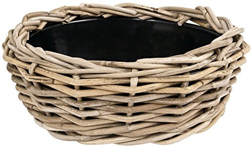 Ivyline WDBLPGRY44 Trockentopf aus Weidengeflecht, Pflanzgefäß, 15 cm, Grau