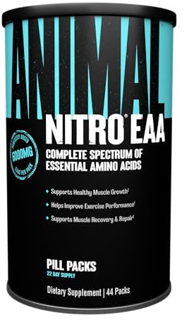 ANIMAL Nitro - aminoácidos EAA y BCAA para el desarrollo muscular y la regeneración - Aminoácidos esenciales para el fitness, el culturismo y los entrenamientos intensivos - 44 envases.