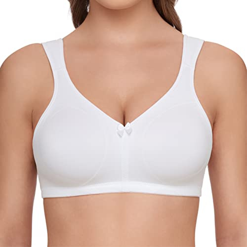 SUSA avlastande bh dam utan bygel Topsy Plus I dambehåar med förformade duo-kupor I bra avlastning, hög bärkomfort I underbar hudkänsla, Vit (003), 90G