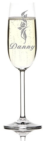 Polar-Effect 1 bicchiere da spumante con incisione con motivo e nome, bella idea regalo per champagne, prosecco e spumante