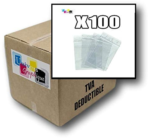 Lot de 100 Sachets 140 x 220 mm fermeture zip Transparent - Sachet fermeture zip 14 x 22 cm 50µ sac plastique compatible alimentaire et congélation de marque UNIVERS GRAPHIQUE REF UGS11-100
