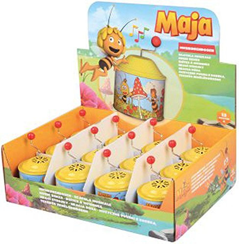 Bolz 52752 - Musikdrehdose Biene Maja, ca. 10,5 x 7,5 cm, Blechdrehdose mit Melodie Der Frühling, Drehdose aus Metall, Drehorgel für Kinder ab 1 Jahr, Orgel mit Bienchen Maya Motiv
