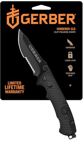 Gerber Gear Hinderer CLS Tactical Pocket Knife, 3.5 Serrated Blade EDC Folding Knife, Survival and Camping Gear