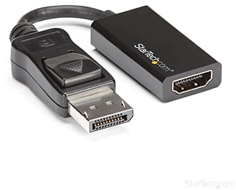 StarTech.com Adattatore DisplayPort a HDMI 4K 60Hz, Convertitore video attivo da DP 1.4 a HDMI 2.0, Dongle/Cavo adattatore per Monitor/TV/Display HDMI, Connettore DP a scatto (DP2HD4K60S)