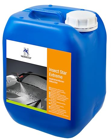 Normfest Insect-Star Extreme Insektenentferner – silikonfreier Spezialreiniger für Lack, Glas, Kunststoff & Kennzeichen – löst hartnäckige Insektenreste, Öl und Schmutz zuverlässig – 5 Liter