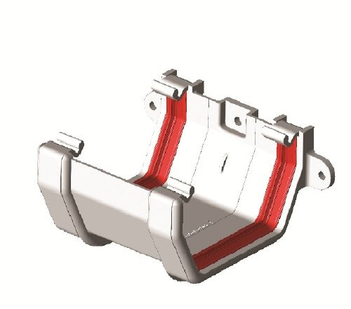 Gutter Union Joint Bracket White Square Gutter