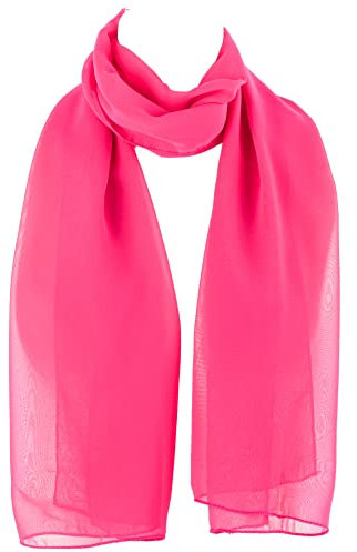 Hat To Socks Chiffon Scarf Sheer Wrap for Women (Fuchsia)