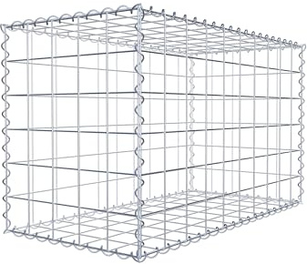 GABIONA – Gabione 100 x 60 x 50 cm – galvaniserad och väderbeständig – robust gabionkorg med maskstorlek 10 x 10 cm