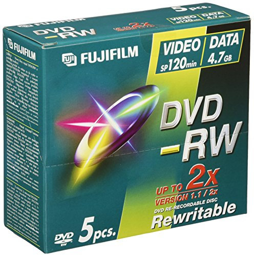 FUJIFILM 5 x DVD-RW 4.7 Go ( 120 minutes ) 2x boîtier CD support de stockage