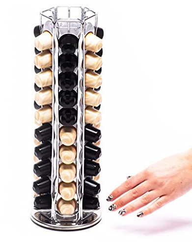 Peak Coffee Capsule Holder Stand Compatible for 60 Nespresso Original Line Pods - Revolving Tower Rack Dispenser for Storage & Organisation - Modern Chrome Finish - 360 Degree Revolving
