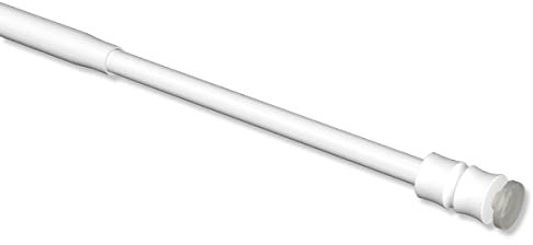 Interdeco Klemmstange Weiß/ausdrehbare Gardinenstangen mit Gummistopfen 8/6 mm Ø Flexo, 40-60 cm
