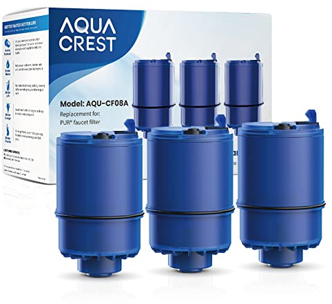 AQUA CREST Faucet Filter Replacement for All PUR®Plus Water Filter Replacement, PUR® Filter Replacement RF-9999®, NSF 42 Certified, 9-Month, 900-Gallon, 3 Pack