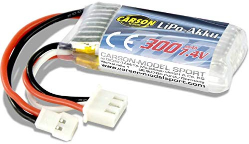 Carson 500608169 Batteria Lipo, Ricambio per Veicoli, 7.4 V, 300 mAh