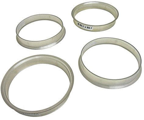 4 anelli di centraggio: diametro esterno 60,1 mm + interno 58,1 mm.