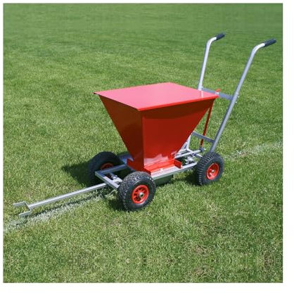 Sport-Thieme Trocken-Markierwagen Soccer | Trockenmarkierung 50 L, 4 luftbereifte Räder, Stahlkonstruktion | Streubreite 50–120 mm einstellbar | Rüttelsieb verstellbar