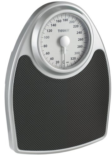 Thinner by Conair Scale for Body Weight, Analog Bathroom Scale in Black