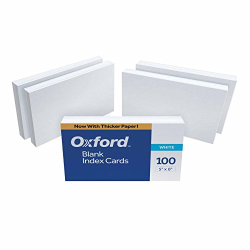 Oxford 50EE Blank Index Cards, 5 x 8, White, 500 Cards (5 Packs of 100) (50)