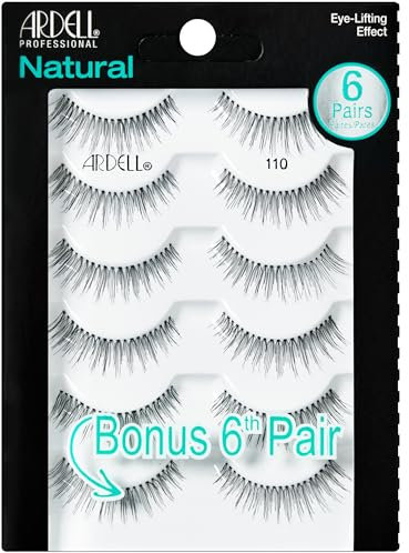 ARDELL 5 Pack Natural 110, Black, 25 g, das Original - Wimpern aus Echthaar, schwarz, black (ohne Wimpernkleber) ultraleicht, flexibel und wiederverwendbar