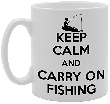 Coralgraph Inc MG540 Keep Calm and Carry ON Fishing Novelty Gift Printed Tea Coffee Ceramic Mug