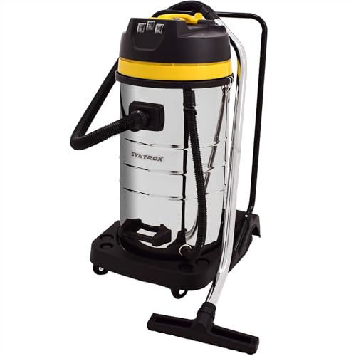 Syntrox Germany 3900 Watt 100 Liter Staubsauger Edelstahl Industriesauger Nass und Trockensauger