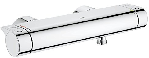 GROHE Grohtherm 2000 - Thermostat- Brausearmatur (ergonomisch geformte Griffe, Sicherheitssperre bei 38°C, EcoJoy Wasserspareinstellung), chrom, 34446001