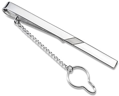 STERLL Herren Krawattenspange Aus 925 Silber Mit Oxidiertem Streifen Und Schmucketui