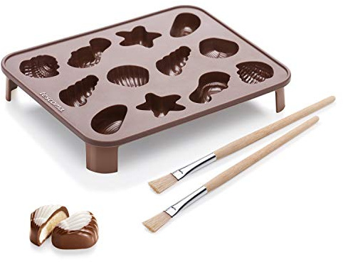 Tescoma Delicia Choco Praline, 2 Pinsel, Silikon, Braun, 15.8 x 3.4 x 19 cm