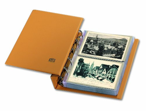 SAFE 7886 Compact Album Luxus + 20 Blätter 7869 Postkartenalbum Ansichtskartenalbum / Hellbraun mit 20x Ergänzungsblätter Postkartenhüllen 7869 mit 2 Taschen 145 x 95 mm klar transparent oder mit beiliegenden sandfarbenen Zwischenblättern = für 80 alte Ansichtskarten