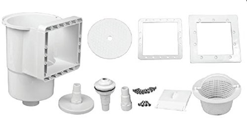 HST Oberflächenskimmer für Pools Komplettset, 300x250x210 mm I Einlaufdüsenset mit verstellbarem Ausströmwinkel I Skimmer für saubere Wasseroberflächen mit Zubehör I Für Bodenstaubsauger geeignet