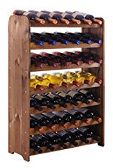 Promondo Weinregal/Flaschenregal System Optiplus Modell 1, für 42 Fl, Holzverbundstoff, braun gebeizt