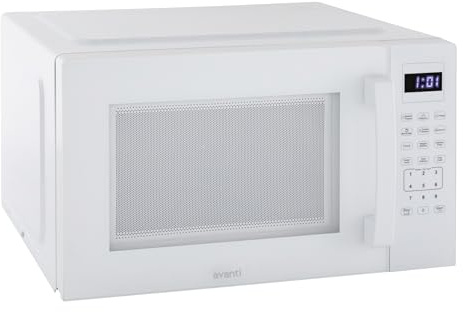 Avanti Microwave Oven 1000-Watts Countertop Compact with 9 Pre-Set Cooking Settings, Speed Defrost & By Weight, Electronic Control Panel and Glass Turntable, 1.5-Cu.Ft., White