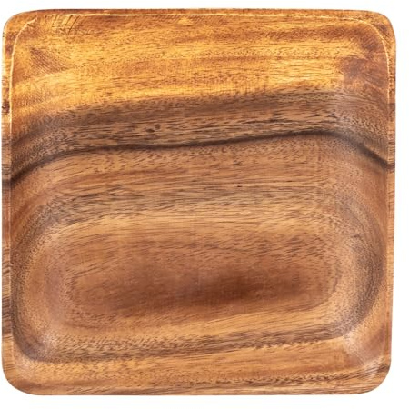 levandeo Holzteller 20x20cm quadratisch aus Akazie - Holzschale Obstschale - Deko Dekoration Aufbewahrung Akazienholz Teller Dekoteller Obstteller
