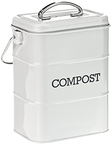 Kitchen Craft LNCOMPGRY Contenitore per compost in acciaio inossidabile Living Nostalgia, 3 litri, aspetto antico, grigio (French Grey)
