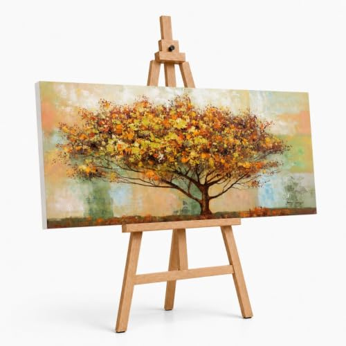 KunstLoft Leinwandbild | 100% HANDGEMALT | 120x60cm | Gemälde 'No Man's Land' | Wald & Bäume | Braun | Wandbild Wohnzimmer