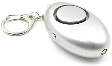 ocona Taschenalarm, Selbstverteidigung, Sirene 140dB, integrierte LED-Lampe, silber