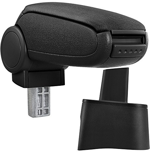 pro.tec Reposabrazos Central - apoyabrazos con Compartimento - tapizado - Tela - Negro