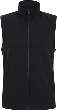 Mountain Warehouse Alder Mens Gilet - Lightweight Body Warmer, Comfortable Gilet Vest, Quick Drying Fleece, Zip Up Spring Coat - Perfect Choice for Layering, Black, 3XL