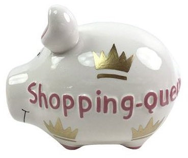 KCG Kleinschwein Keramik Sparschwein Shopping Queen/ca. 12.5 cm x 9 cm