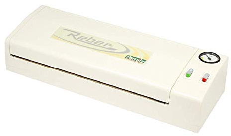 Reber Macchina Sottovuoto Alimenti Family per Cibi Freschi più a Lungo - Vuoto -830 mbar e Barra Saldante 32 cm - 190 W - Bianco