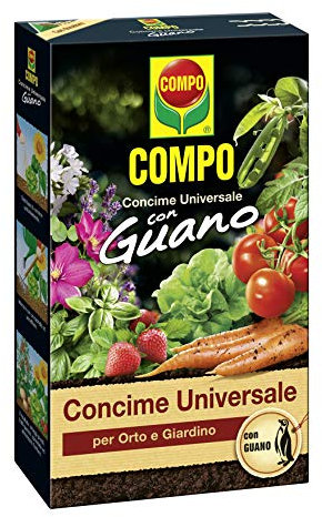COMPO Concime Universale per Orto e Giardino, Con Guano, Con misurino dosatore, 3 kg