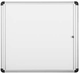 Bi-Office Bacheca Enclore Extra, Superficie Magnetica In Acciaio Laccato, Bacheca Con Anta Battente Per Interni in Alluminio, Dimensioni: 748 x 686 mm - 6xA4