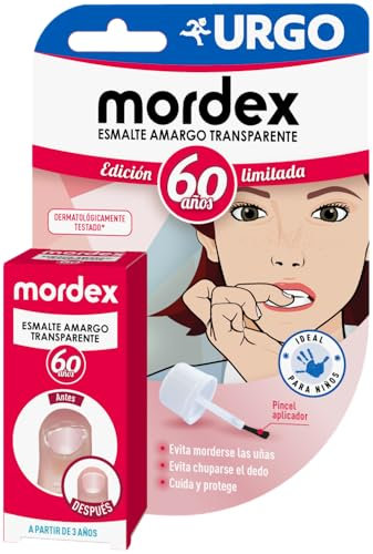 Mordex - Esmalte amargo transparente - Tratamiento para dejar de morderse las uñas - Frasco de 9 ml con pincel incorporado