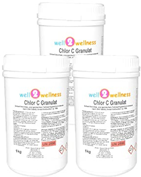 Calciumhypochlorit Granulat 'Chlor C Granulat' - anorganisch, speziell für weiches Wasser 3,0 kg (3 x 1kg) | Anorganisch, Speziell für Weiches Wasser
