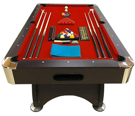 TAVOLO DA BILIARDO + ACCESSORI PER CARAMBOLA - SNOOKER ROSSO billiard table 7FT 7 piedi - Misure di gioco 188 cm x 96 cm