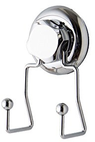 Verdichter RAN4706 Bestlock Doppelwandhaken, Saugnapfbefestigung, Belastbarkeit bis 6 kg, rostfreies Chrom Metall, 7,1 x 5,5 x Höhe 13,5 cm