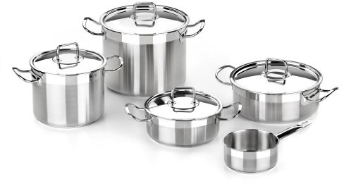 BRA Profesional | Batería 5 piezas, acero inoxidable 18/10 | Apta para todo tipo de cocinas incluida inducción