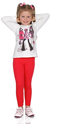 FUTURO FASHION Leggings de Algodón para Niñas Pantalones Suaves Cómodos para Niños Y Niñas Tobillo clásicos Ropa Deportiva para Niños Baile Escolar Polainas de Las niñas, Tallas 92-158 cm