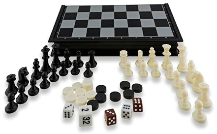 Aquamarine Games - Schach, Damen und Backgammon, magnetisch (CP024)