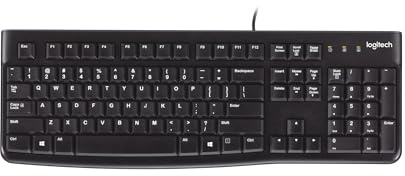 Logitech K120 Full Size Wired Keyboard USB Plug-and-Play Windows - Black